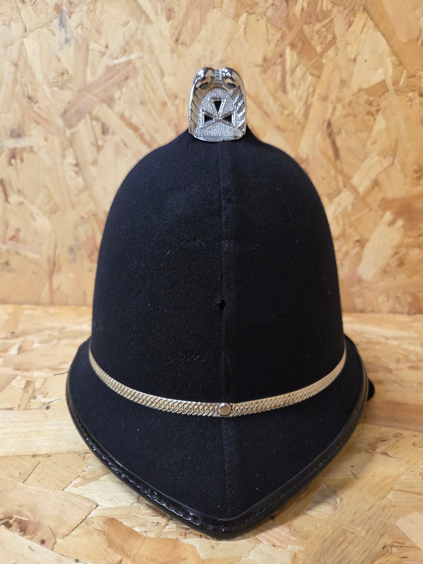 British Police Black Custodian Coxcomb Helmet