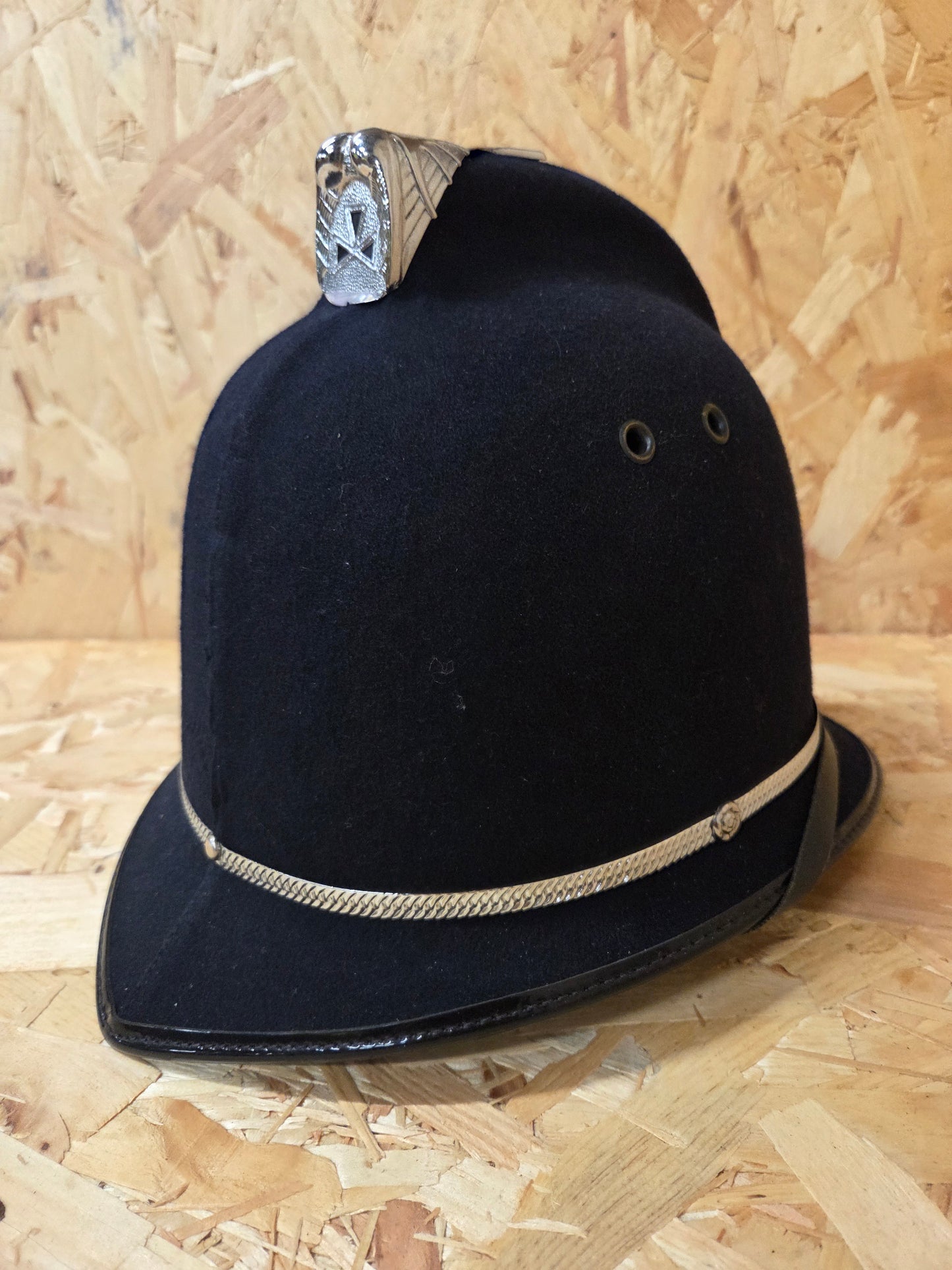 British Police Black Custodian Coxcomb Helmet