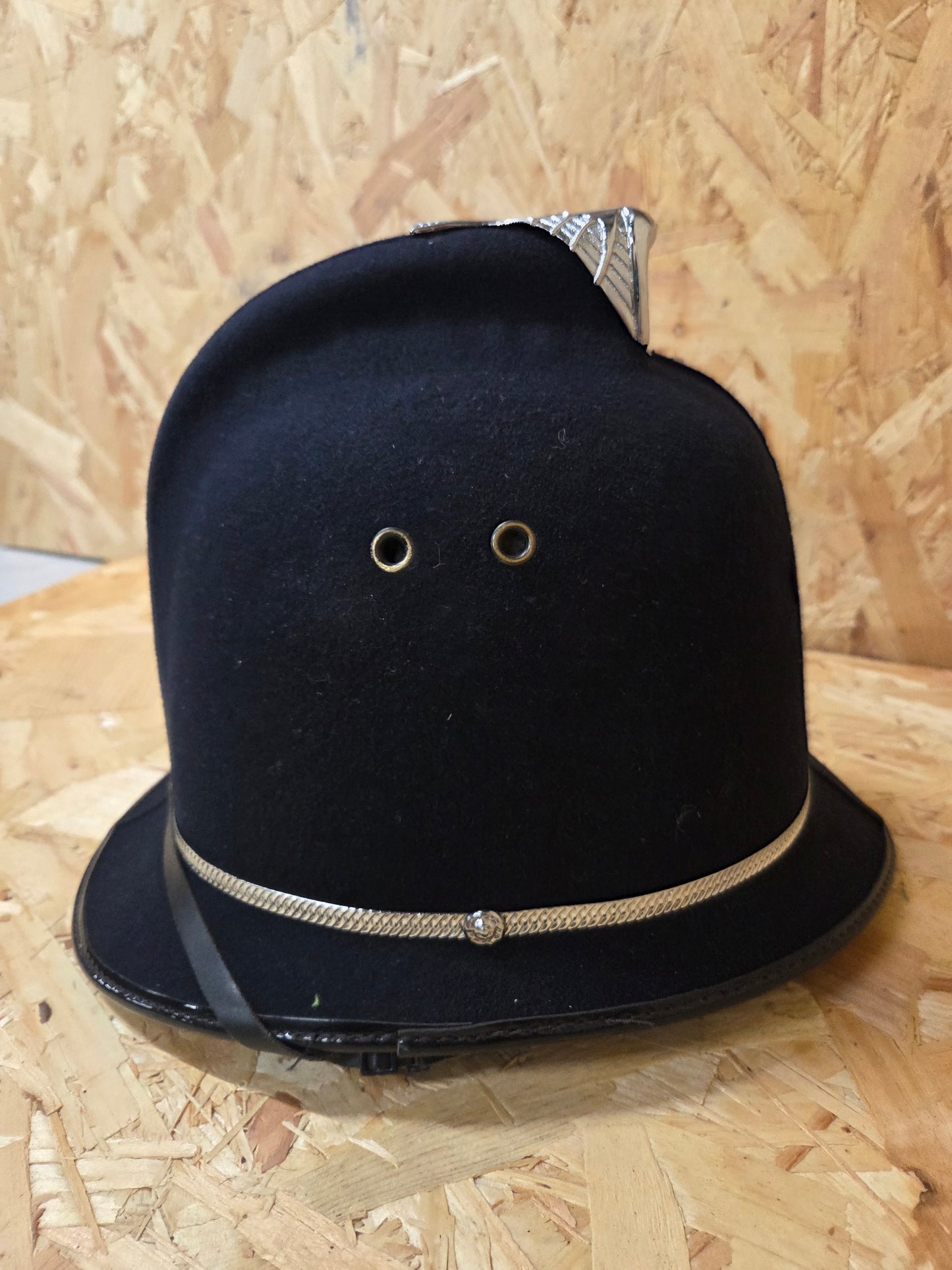 British Police Black Custodian Coxcomb Helmet