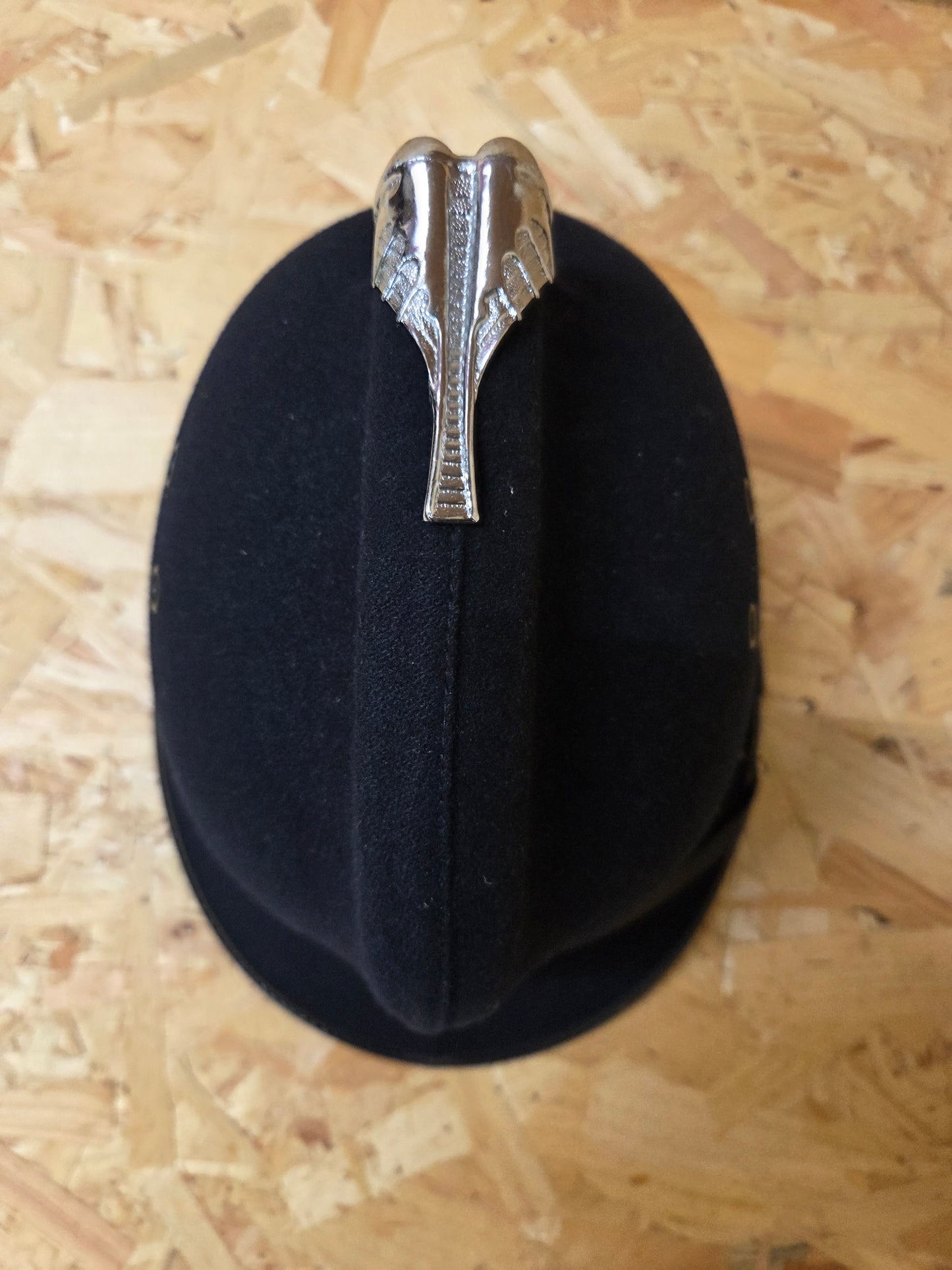 British Police Black Custodian Coxcomb Helmet