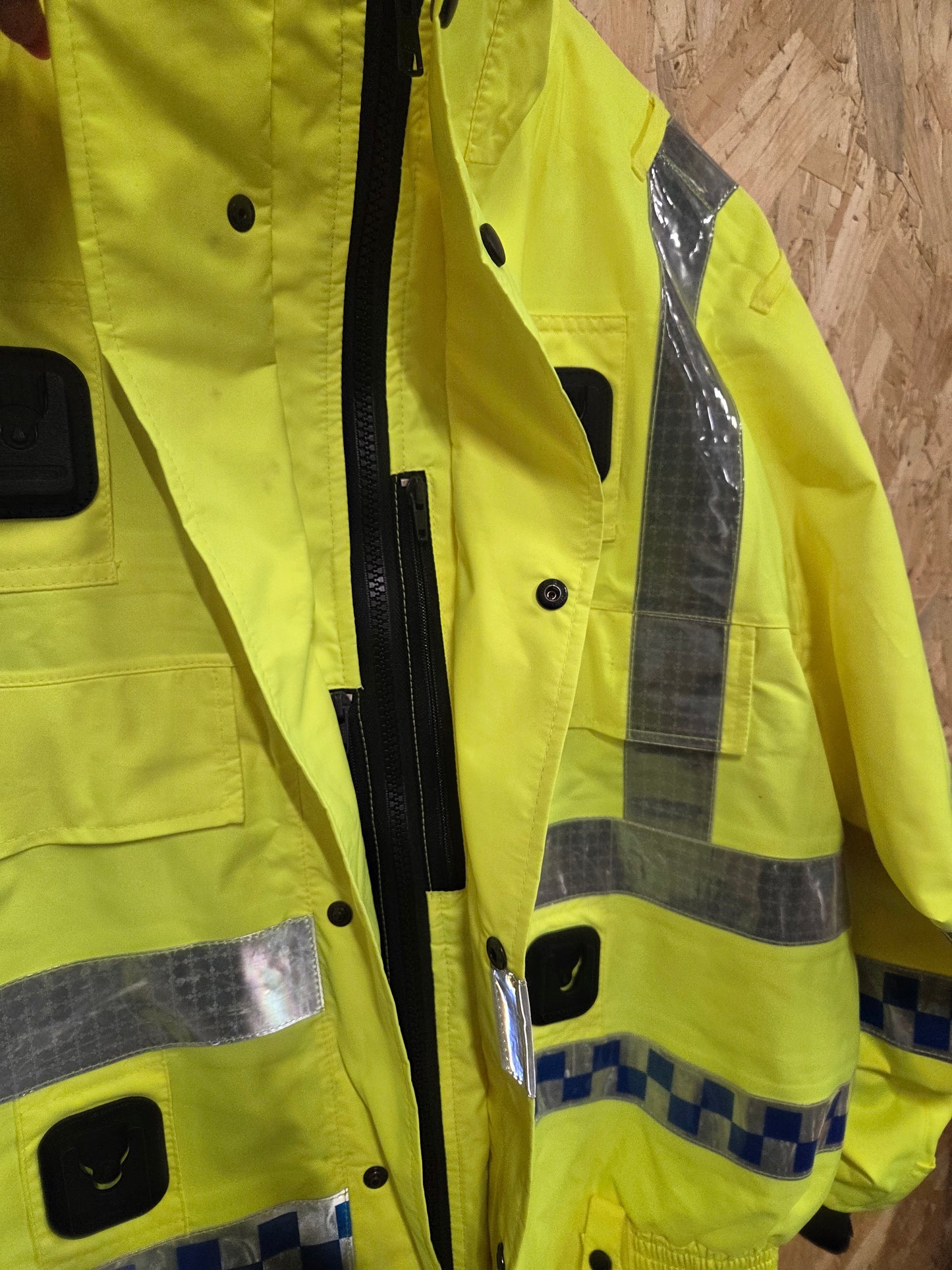 British Police Yellow Hi-Vis Jacket Yaffy Blouson Bomber Klickfast Docks 471