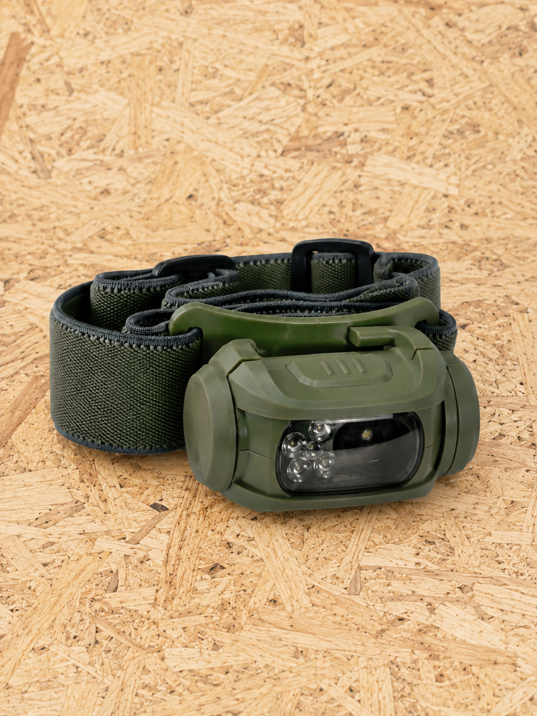LED Headlamp Torch Olive Green Stealth Head Light Camping Inspection Lamp Running Hiking Work Predator Headlamp